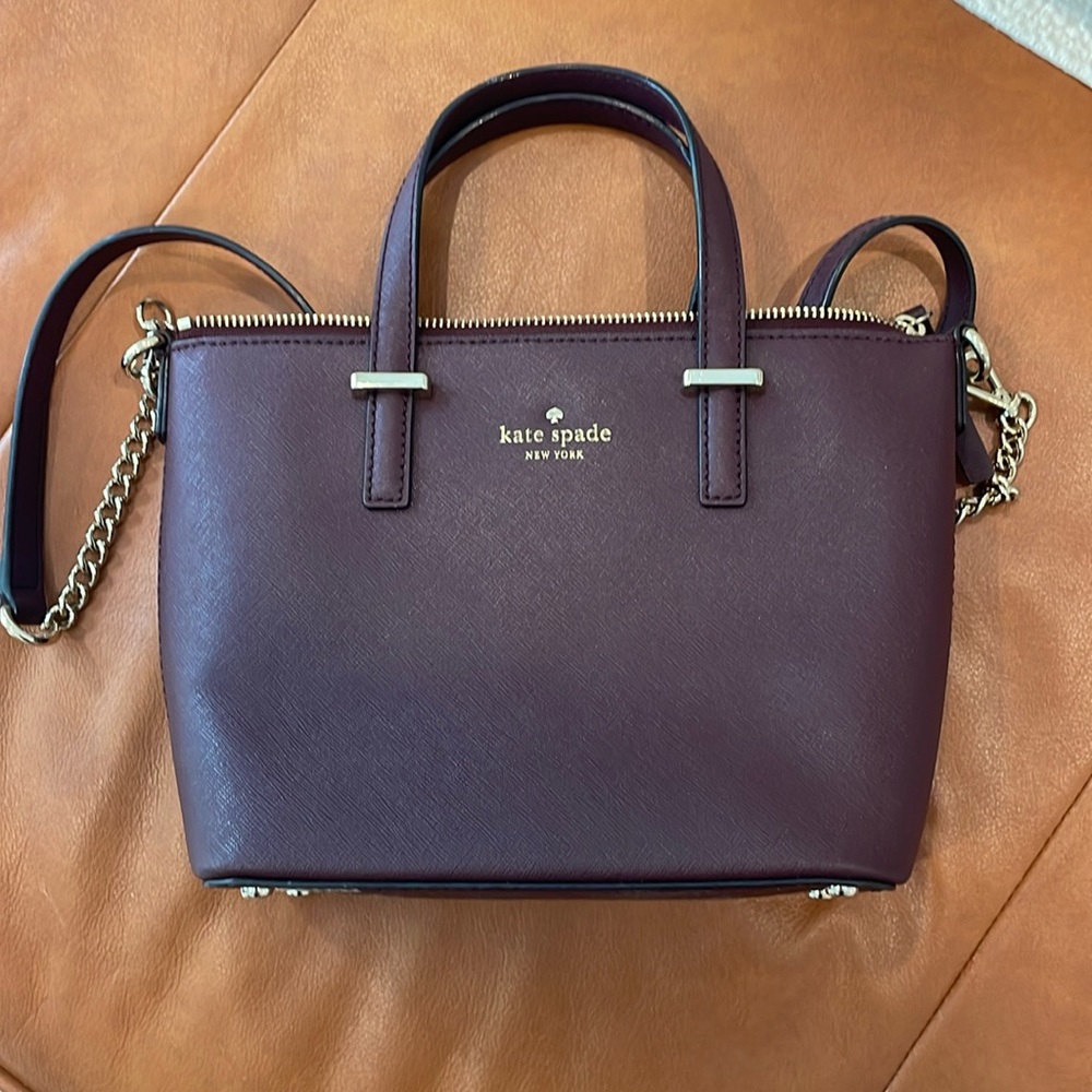 Plum eggplant color Kate Spade purse